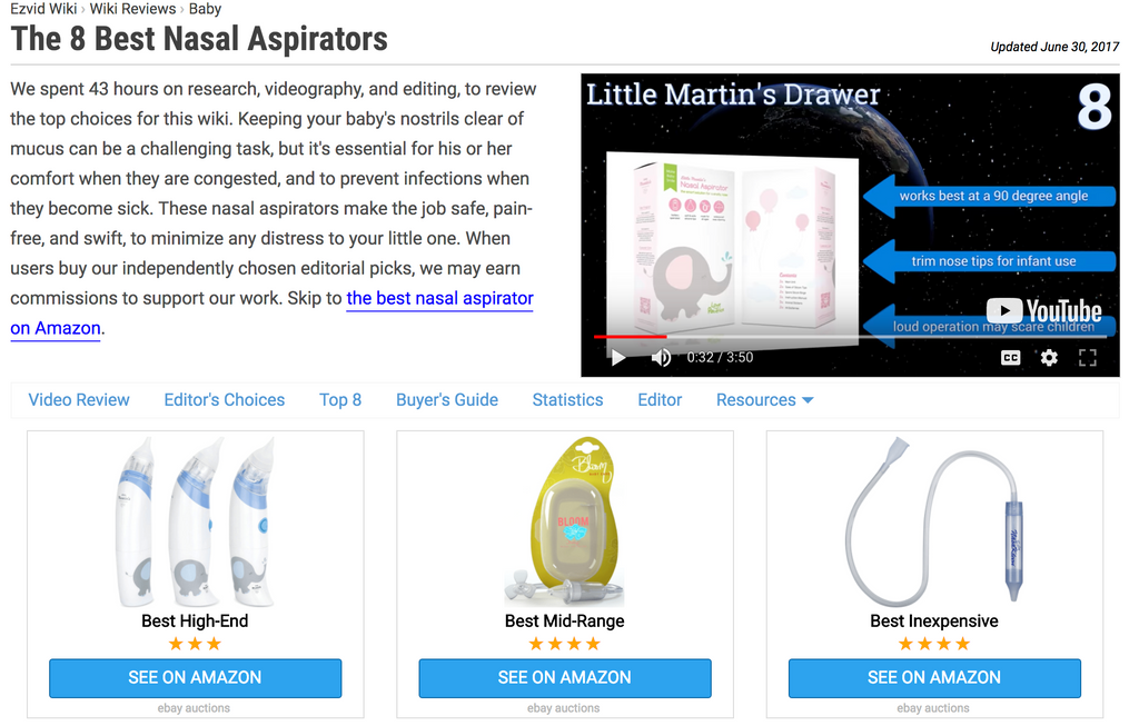 Best Nasal Aspirator 2017 - Rated the Best High-End Aspirator by Ezvid Wiki