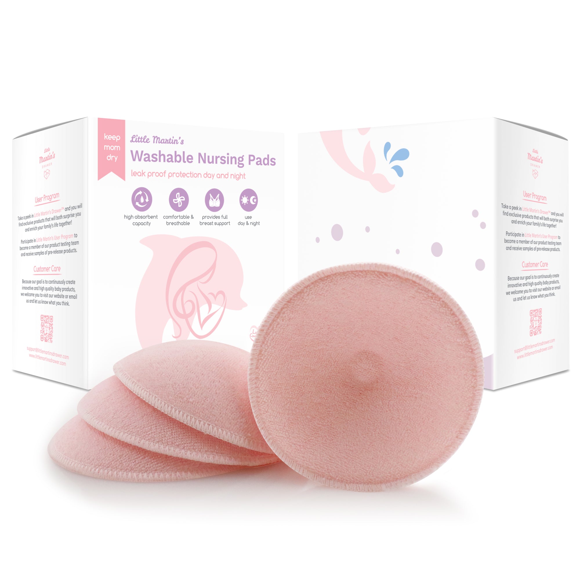 WALFRONT 6pcs Washable Reusable Soft Cotton Breast Pads Absorbent  Breastfeeding Nursing Pad, Washable Nursing Pad, Nursing Pad